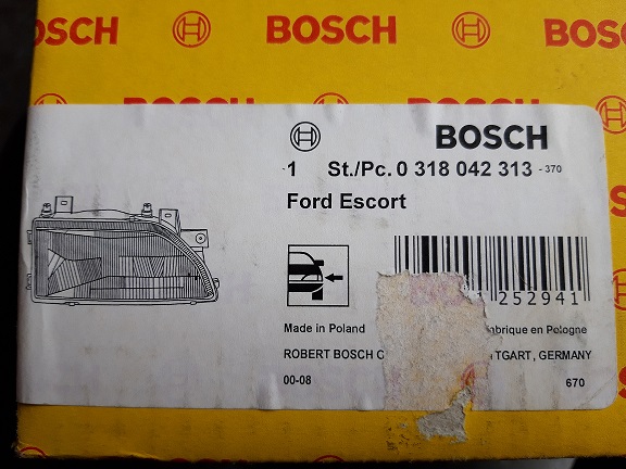 Ford Escort MK5 / Orion / 11.1990→ / Koplamp / Scheinwerfer / Headlamp / Phare / Bosch
